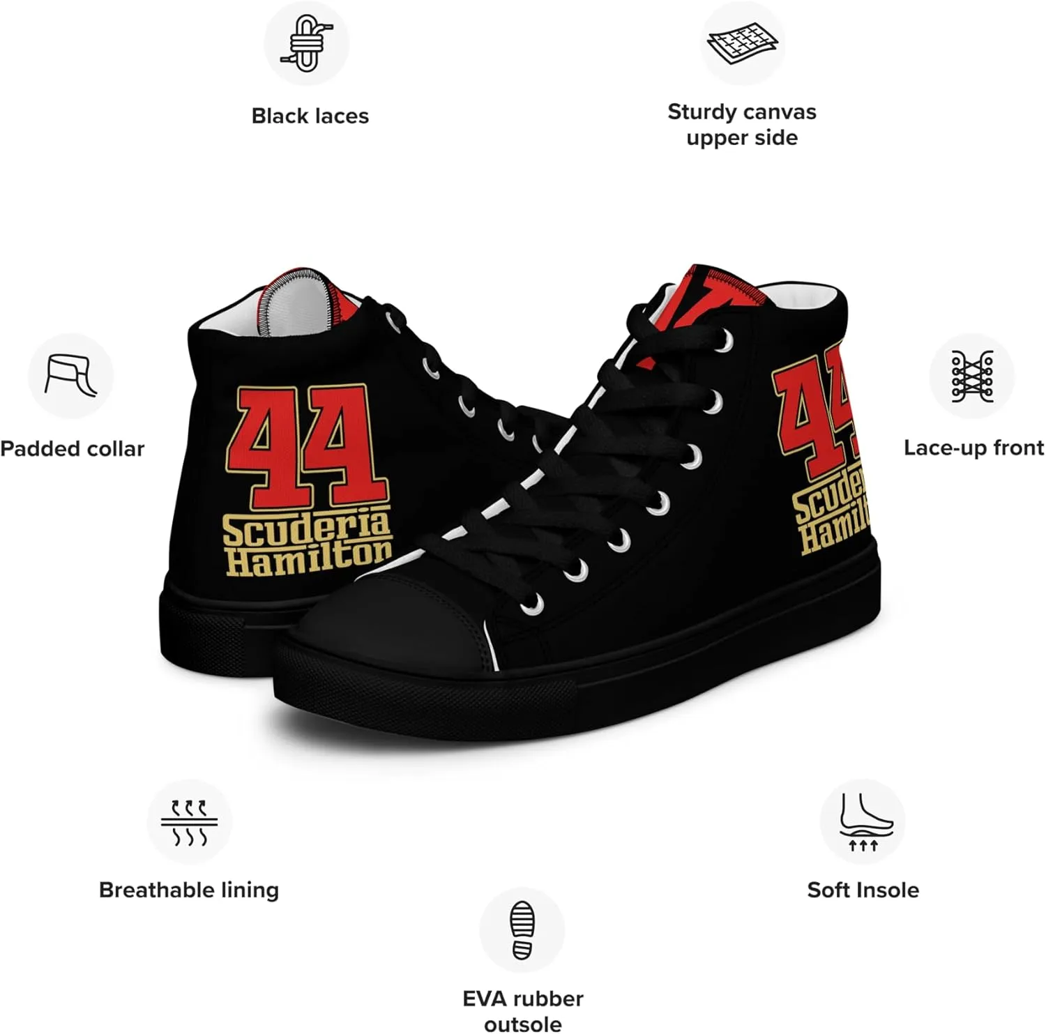 Lewis Hamilton Scuderia 44 Racing Men's High-Top Sneakers