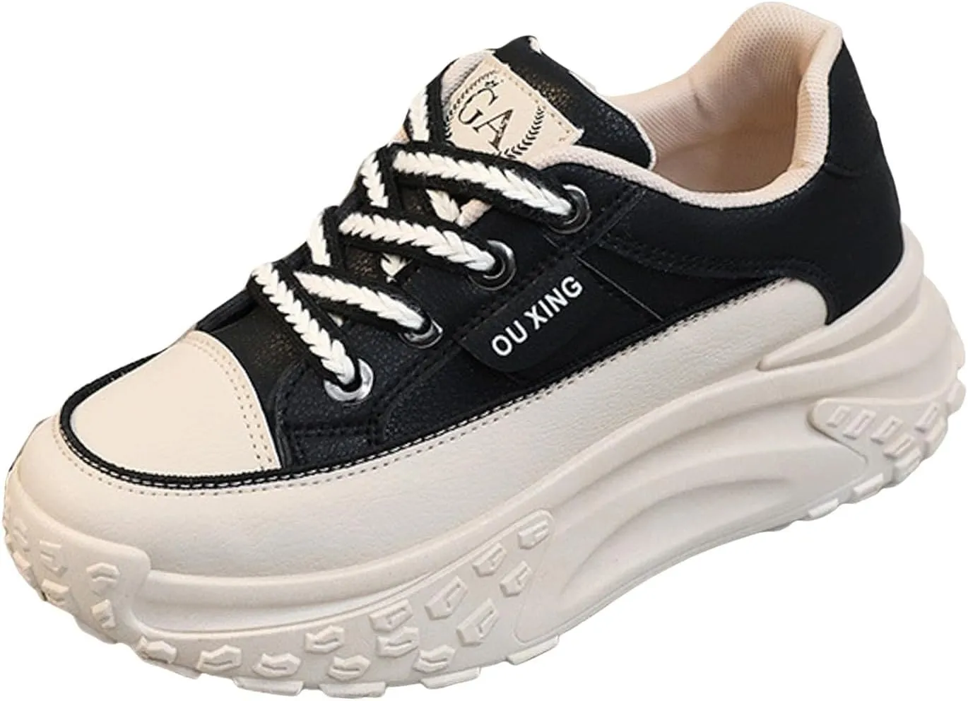 Low-Top Slip Ons Sneakers Canvas Women Platform,Casual Platform Sneakers Women, Womens Arch Support Walking Sneakers,Fashion Chunky Sneakers for Women,Trendy Lace Up Wide Width Tennis Shoes