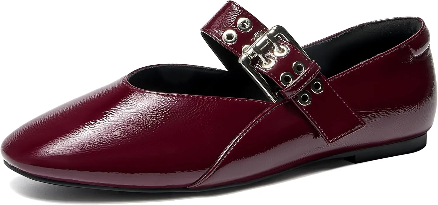 Mary Janes Flats for Women Round Toe Stylish Women's Ballet Flats Shoes for Casual Party Ball Wedding