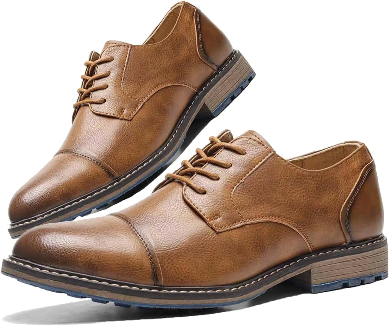 Men Leather Wingtip Oxfords Orthopedic Dress Shoes Casual Classic Comfortable Non Slip Business Office Loafers Derby Shoes