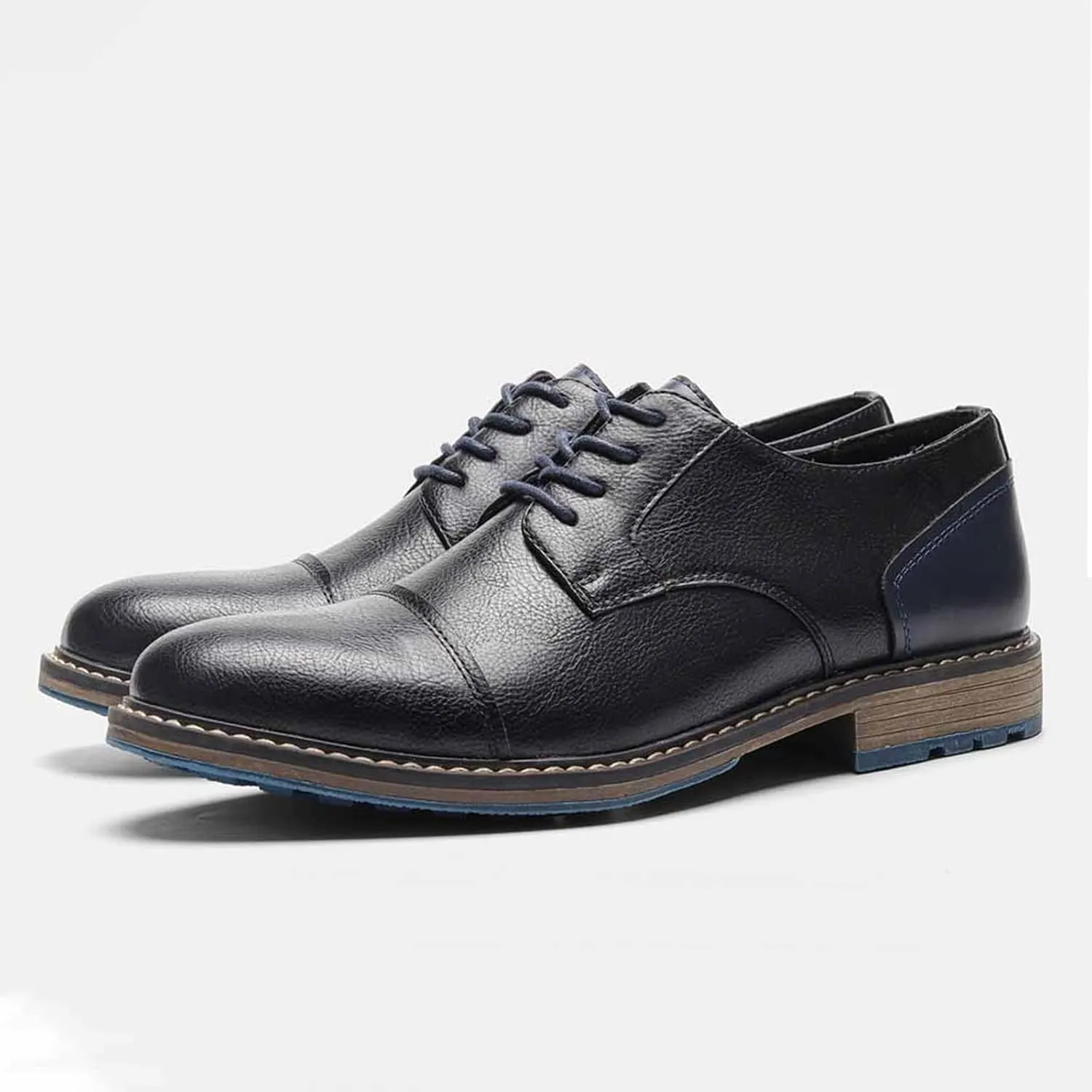 Men Leather Wingtip Oxfords Orthopedic Dress Shoes Casual Classic Comfortable Non Slip Business Office Loafers Derby Shoes
