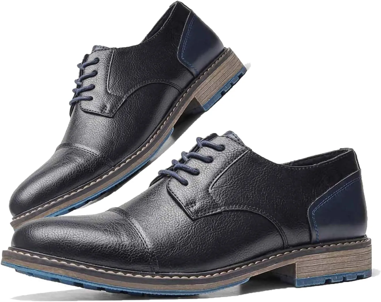 Men Leather Wingtip Oxfords Orthopedic Dress Shoes Casual Classic Comfortable Non Slip Business Office Loafers Derby Shoes