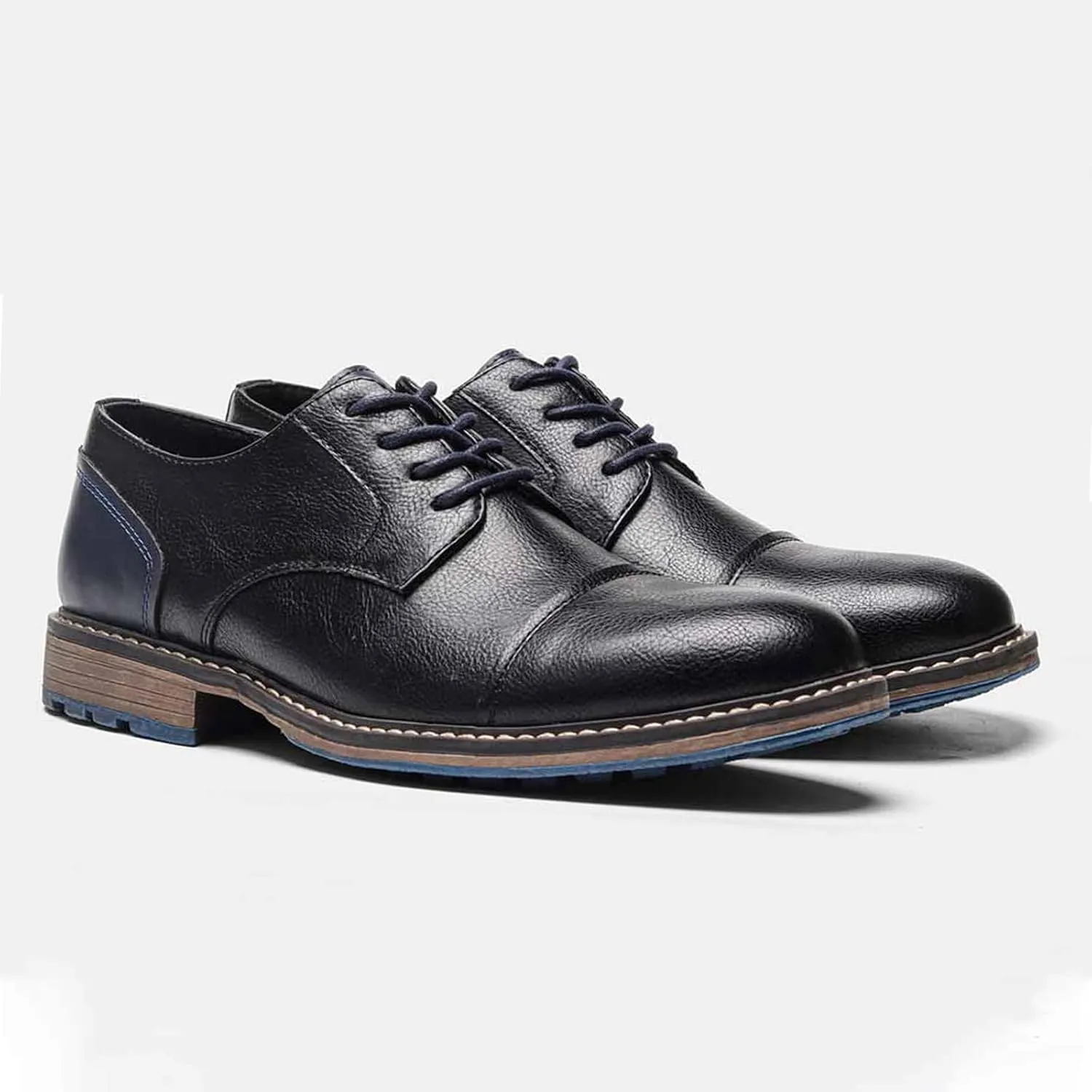 Men Leather Wingtip Oxfords Orthopedic Dress Shoes Casual Classic Comfortable Non Slip Business Office Loafers Derby Shoes