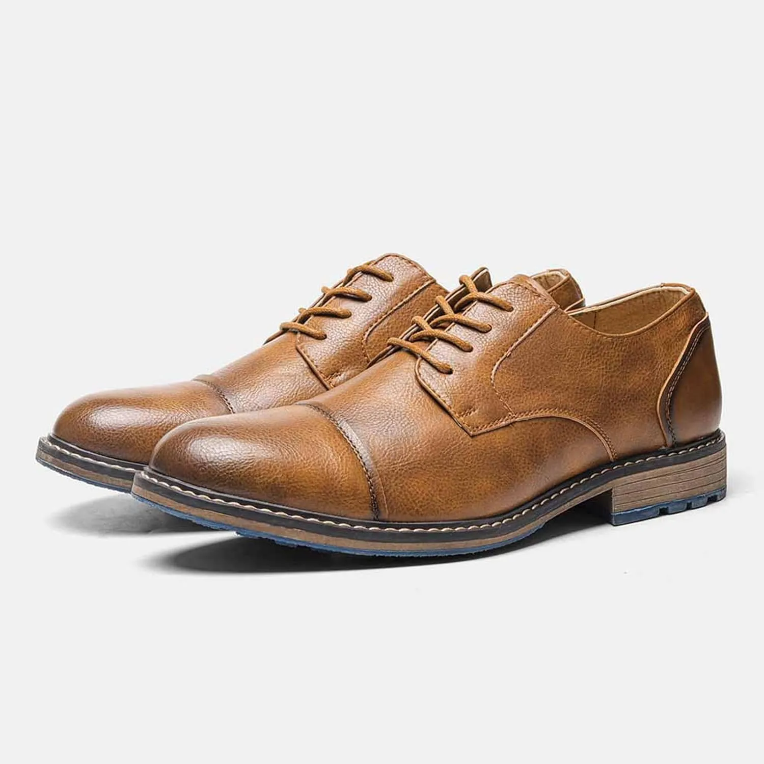 Men Leather Wingtip Oxfords Orthopedic Dress Shoes Casual Classic Comfortable Non Slip Business Office Loafers Derby Shoes