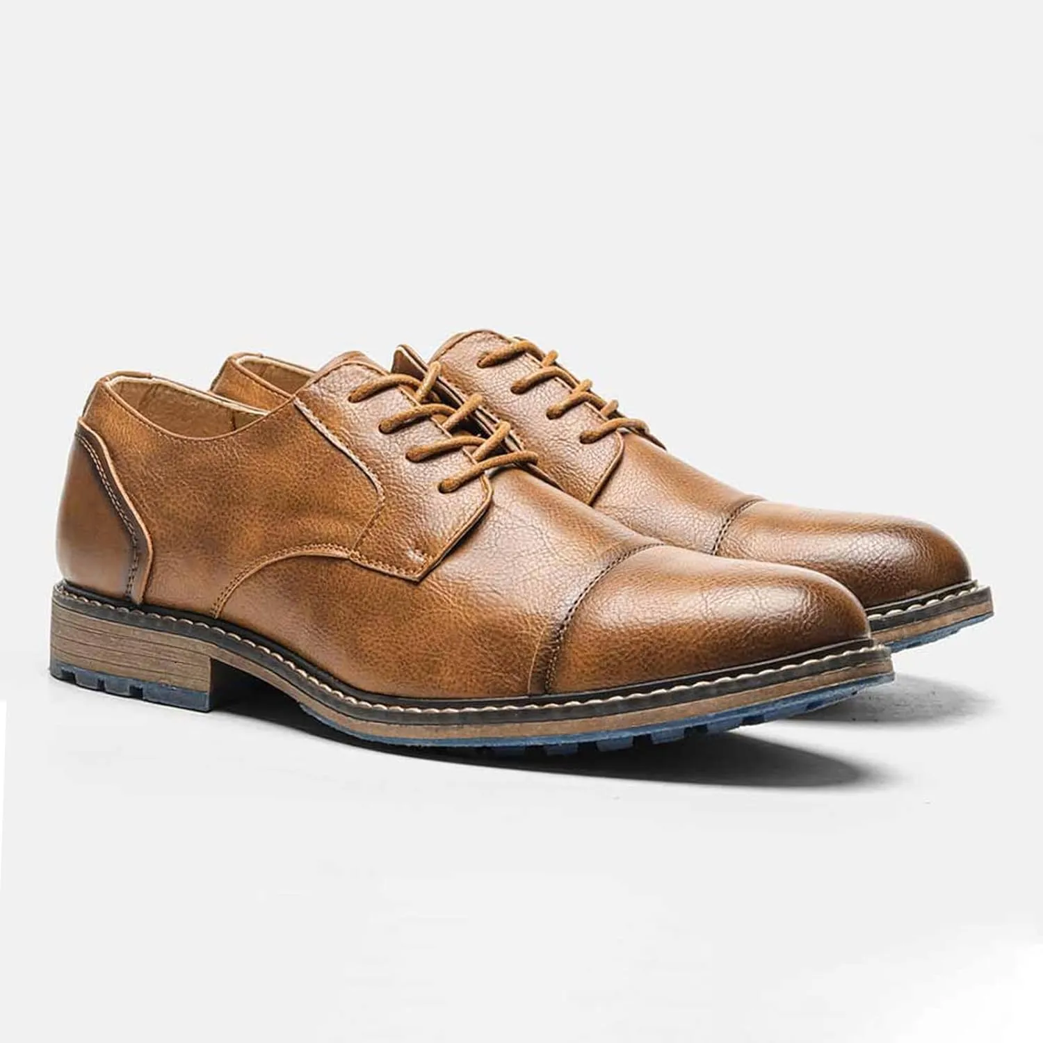 Men Leather Wingtip Oxfords Orthopedic Dress Shoes Casual Classic Comfortable Non Slip Business Office Loafers Derby Shoes