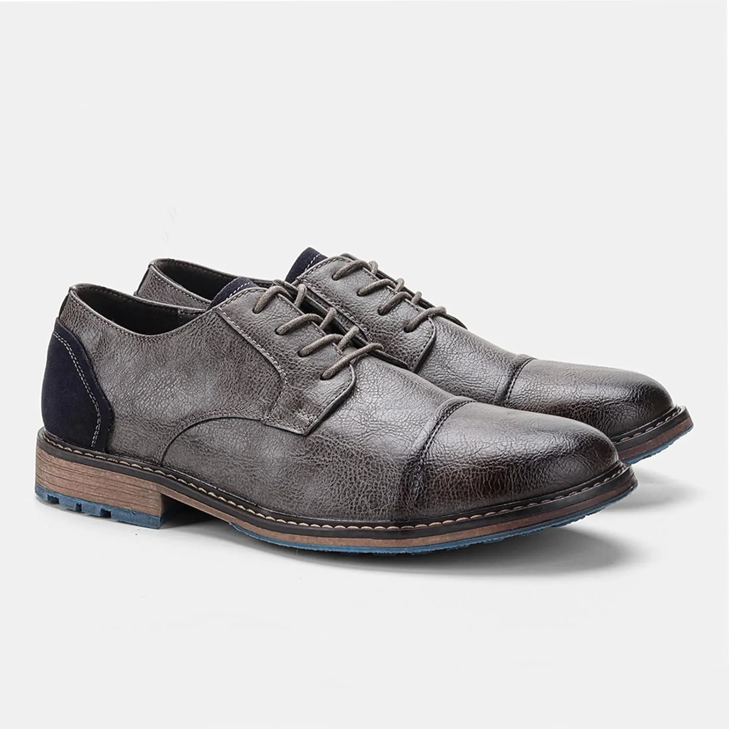 Men Leather Wingtip Oxfords Orthopedic Dress Shoes Casual Classic Comfortable Non Slip Business Office Loafers Derby Shoes