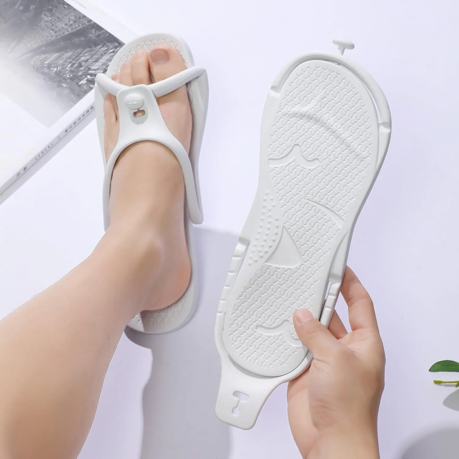 Men Shoes Couple Travel Portable Bathroom Slippers Comfortable Soft Sole Foldable Slippers Mens Fuzzy Open Toe