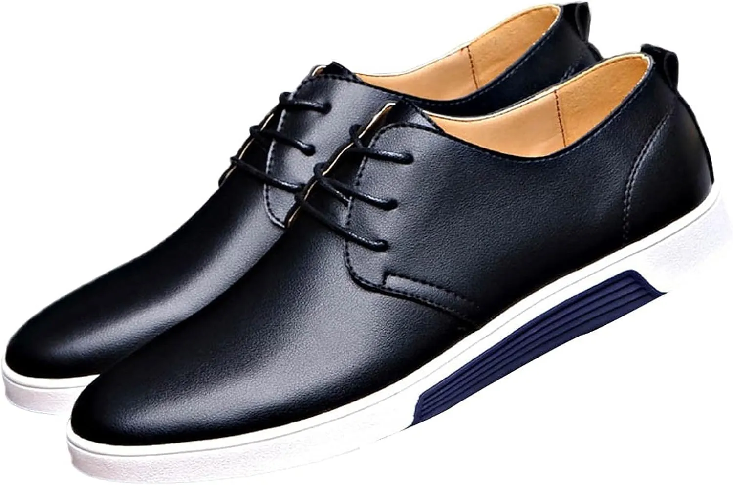 Men's Business Oxfords Sneakers Formal Breathable Leather Shoes Minimalist Sneakers Disguised as Dress Shoes