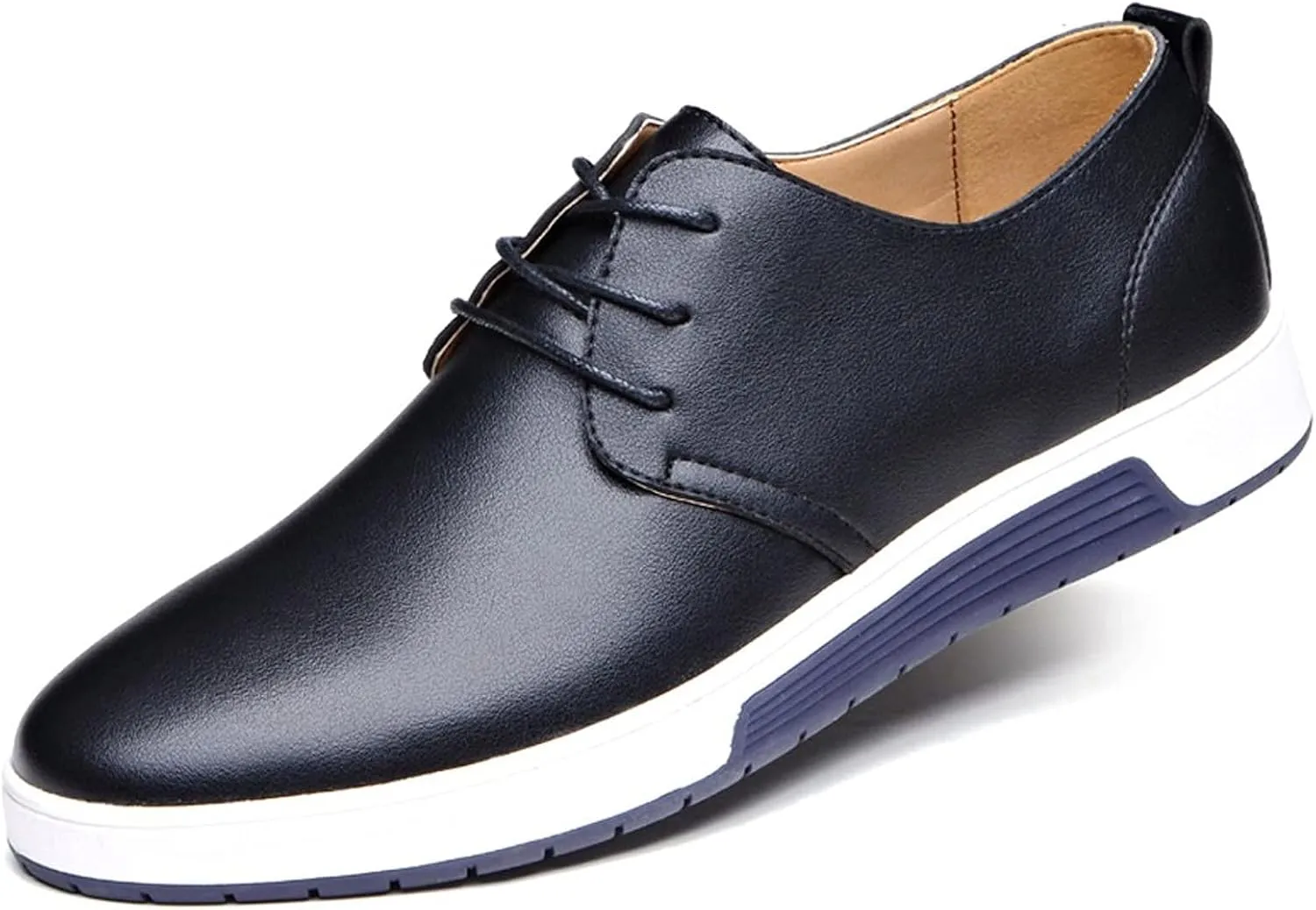 Men's Business Oxfords Sneakers Formal Breathable Leather Shoes Minimalist Sneakers Disguised as Dress Shoes