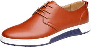 Men's Business Oxfords Sneakers Formal Breathable Leather Shoes Minimalist Sneakers Disguised as Dress Shoes