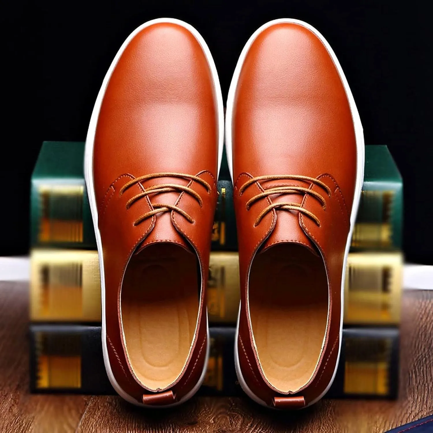 Men's Business Oxfords Sneakers Formal Breathable Leather Shoes Minimalist Sneakers Disguised as Dress Shoes