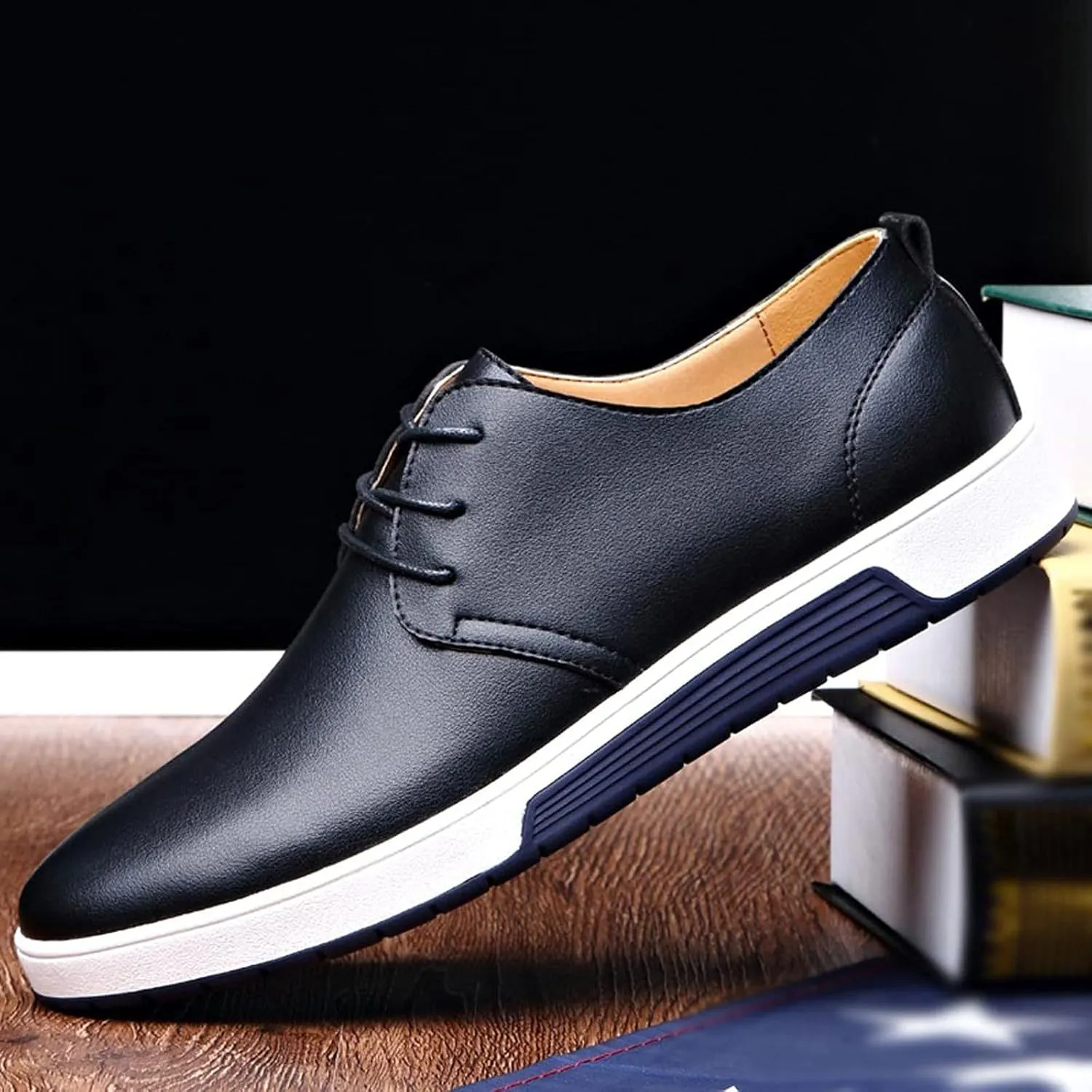 Men's Business Oxfords Sneakers Formal Breathable Leather Shoes Minimalist Sneakers Disguised as Dress Shoes