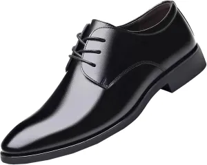 Mens Classic Plain Toe Oxfords Shoes Arch Support Business Formal Shoes Matte Leather Dress Shoe Men Pointed Toe Retro Dress Derby Durable Work Office Footwear Elegant Dating Suit Shoe Men
