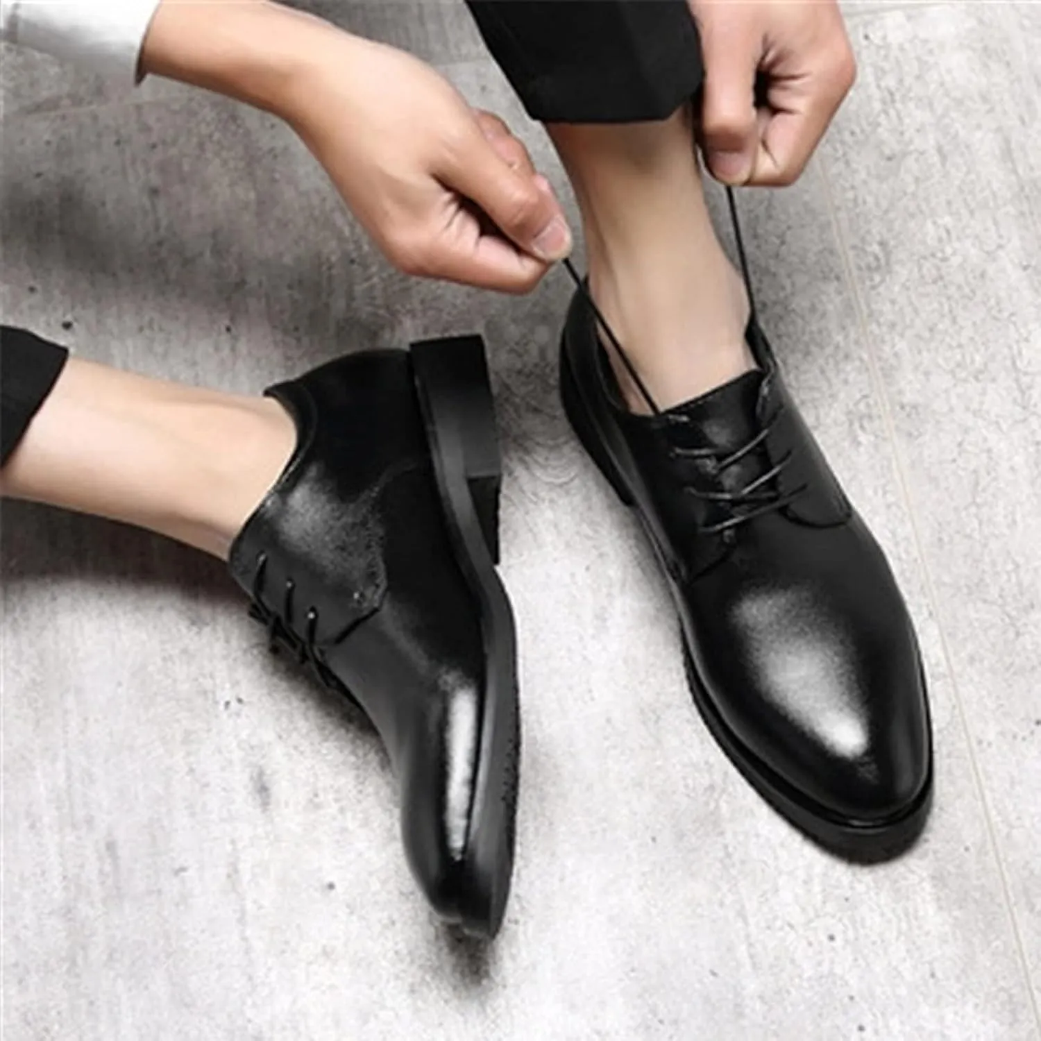 Mens Classic Plain Toe Oxfords Shoes Arch Support Business Formal Shoes Matte Leather Dress Shoe Men Pointed Toe Retro Dress Derby Durable Work Office Footwear Elegant Dating Suit Shoe Men