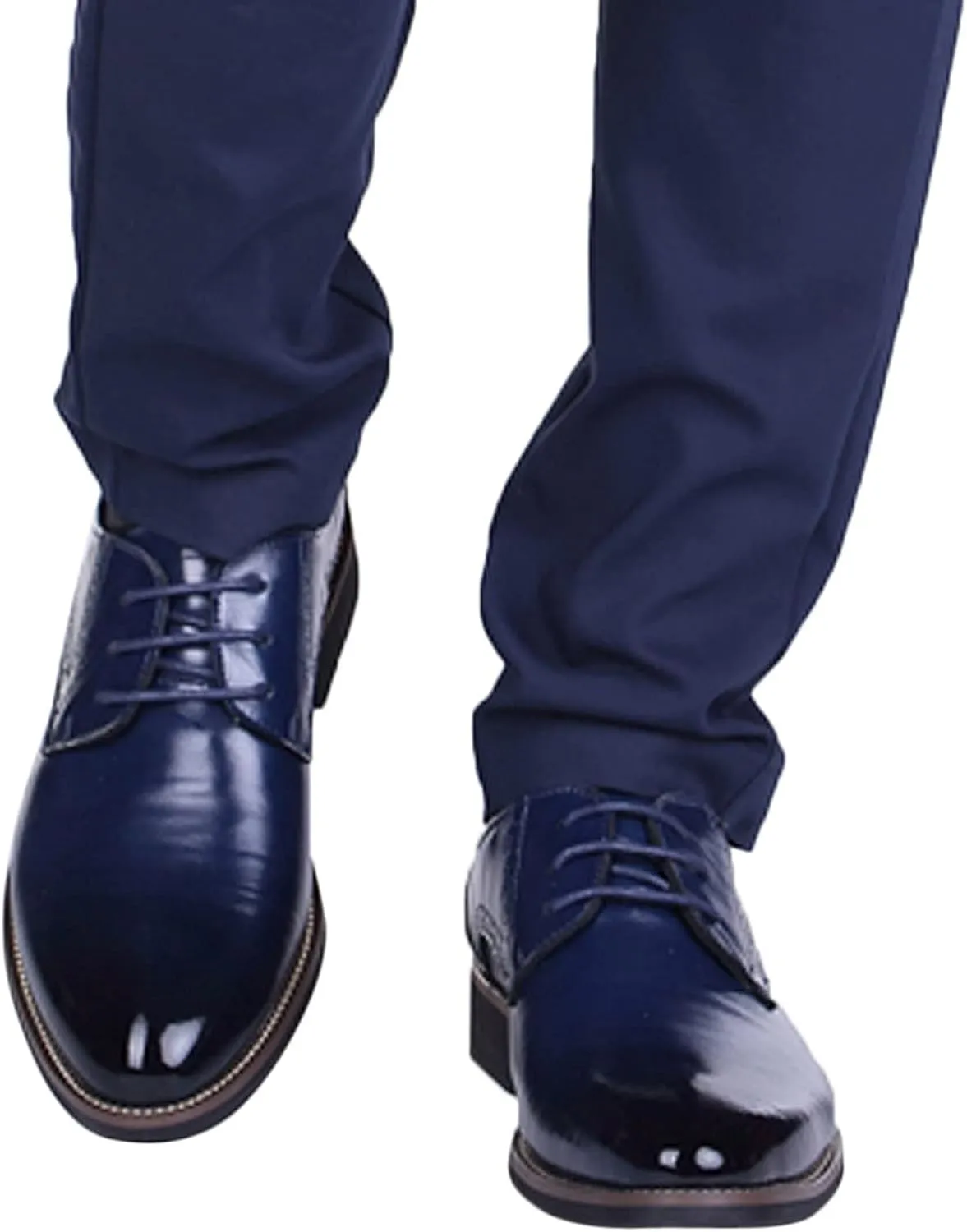 Mens Classical Plain Toe Oxfords Low Heel Comfortable Dress Oxfords Shoes Men Business Formal Shoes Pointed Toe Arch Support Walking Leather Shoe Retro Dress Matte Leatehr Shoe Lace up Derby