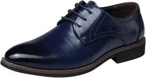 Mens Classical Plain Toe Oxfords Low Heel Comfortable Dress Oxfords Shoes Men Business Formal Shoes Pointed Toe Arch Support Walking Leather Shoe Retro Dress Matte Leatehr Shoe Lace up Derby