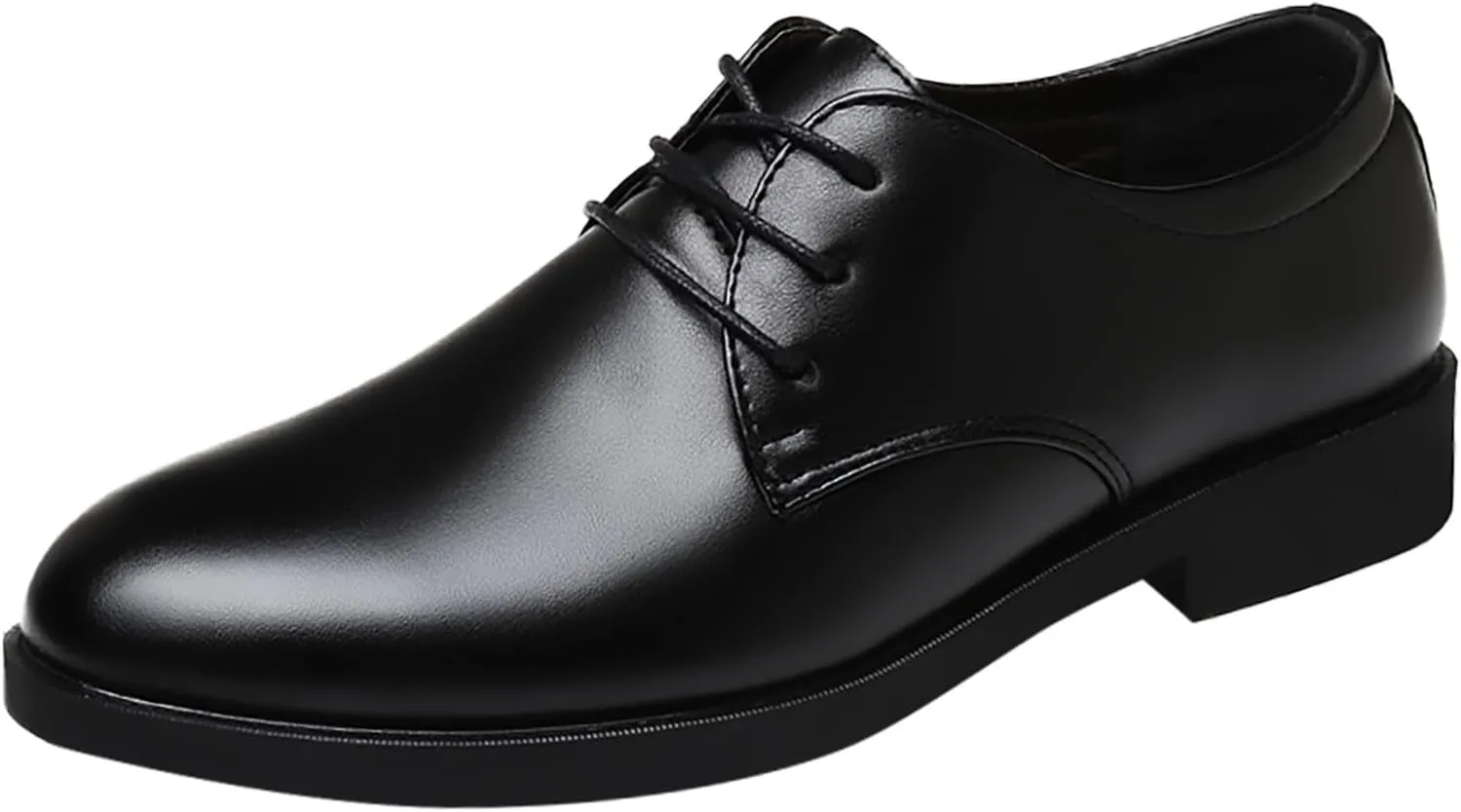 Mens Comfortable Businee Formal Shoes Low Heel Matte Leather Shoes Lace up Plain Toe Oxfords Men Casual Dress Oxfords Black Dating Suit Leather Derby Men Office Formal Shoe