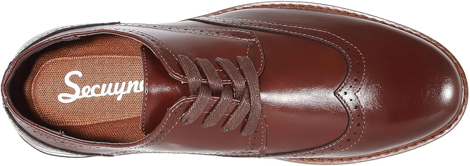 Men's Dress Shoes Classic Casual Oxfords Shoes for Men Brogues Wing Tips Lace Up Punched Round Toe