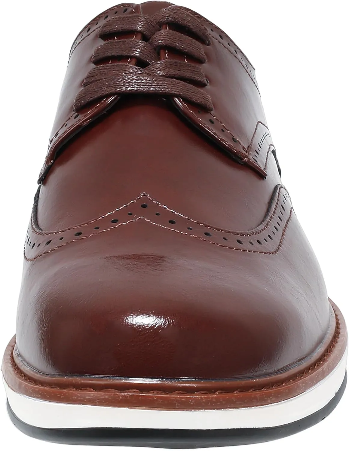 Men's Dress Shoes Classic Casual Oxfords Shoes for Men Brogues Wing Tips Lace Up Punched Round Toe