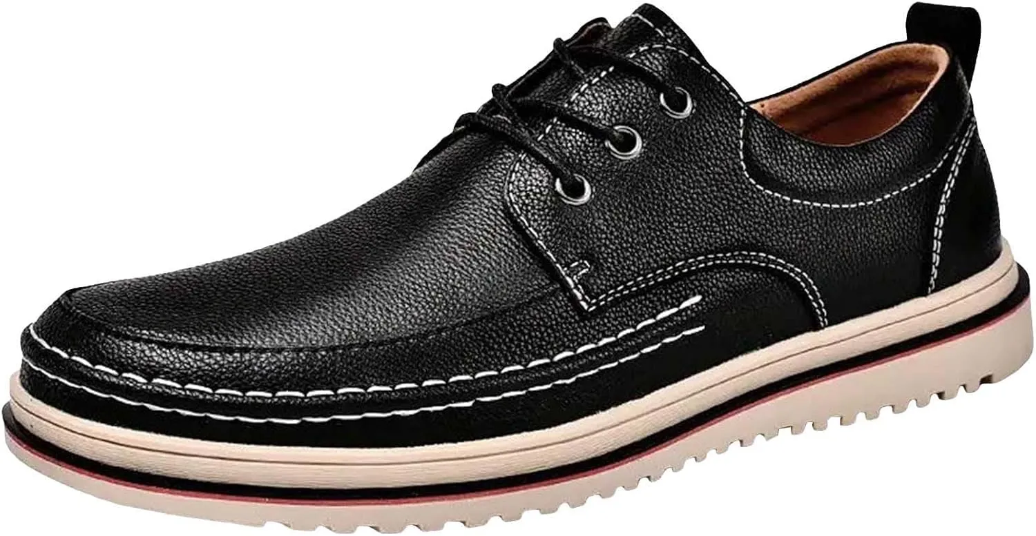 Men's Oxfords Shoes Low Top Business Leather Shoes All Seasons Orthopedic Shoes Arch Support Non Slip Shoes