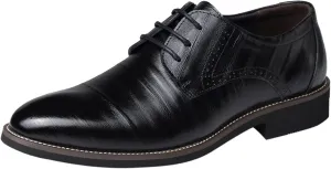 Men's Plain Toe Oxfords Shoe Supple Business Formal Shoes Men Non Slip Arch Support Walking Oxfords Comfortable Low Heel Dress Shoes Pionted Toe Matte Suit Shoe Classic Lace up Derby