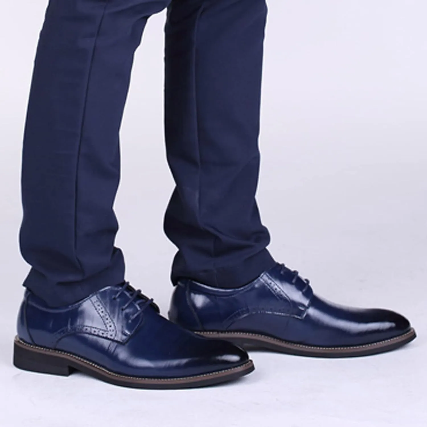 Men's Plain Toe Oxfords Shoe Supple Business Formal Shoes Men Non Slip Arch Support Walking Oxfords Comfortable Low Heel Dress Shoes Pionted Toe Matte Suit Shoe Classic Lace up Derby