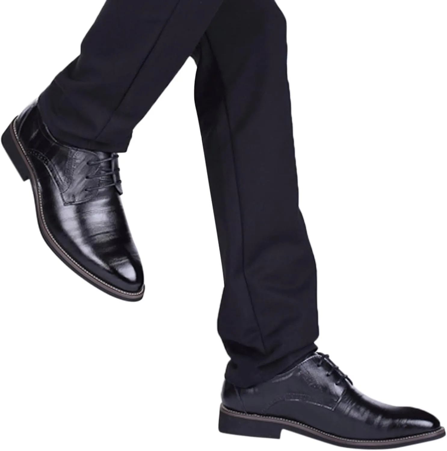 Men's Plain Toe Oxfords Shoe Supple Business Formal Shoes Men Non Slip Arch Support Walking Oxfords Comfortable Low Heel Dress Shoes Pionted Toe Matte Suit Shoe Classic Lace up Derby