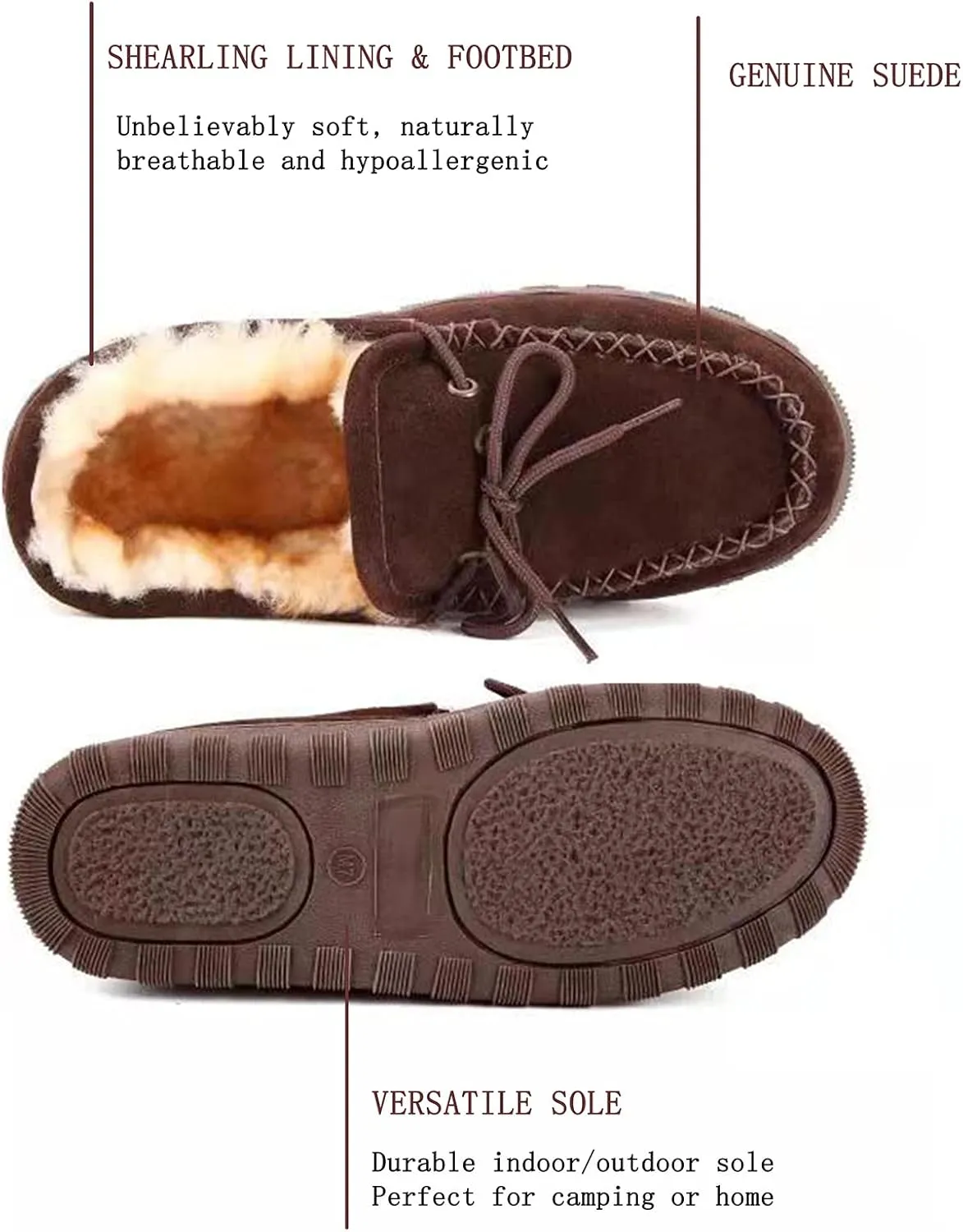 Men's Sheepskin Moccasin Indoor/Outdoor Slippers