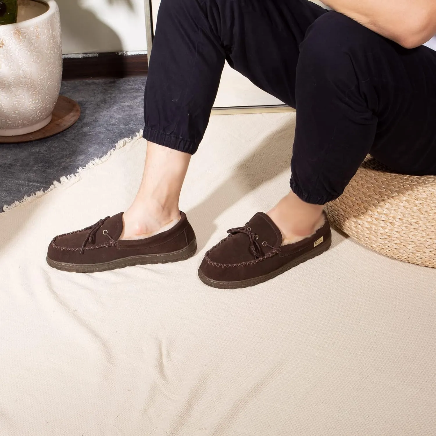 Men's Sheepskin Moccasin Indoor/Outdoor Slippers