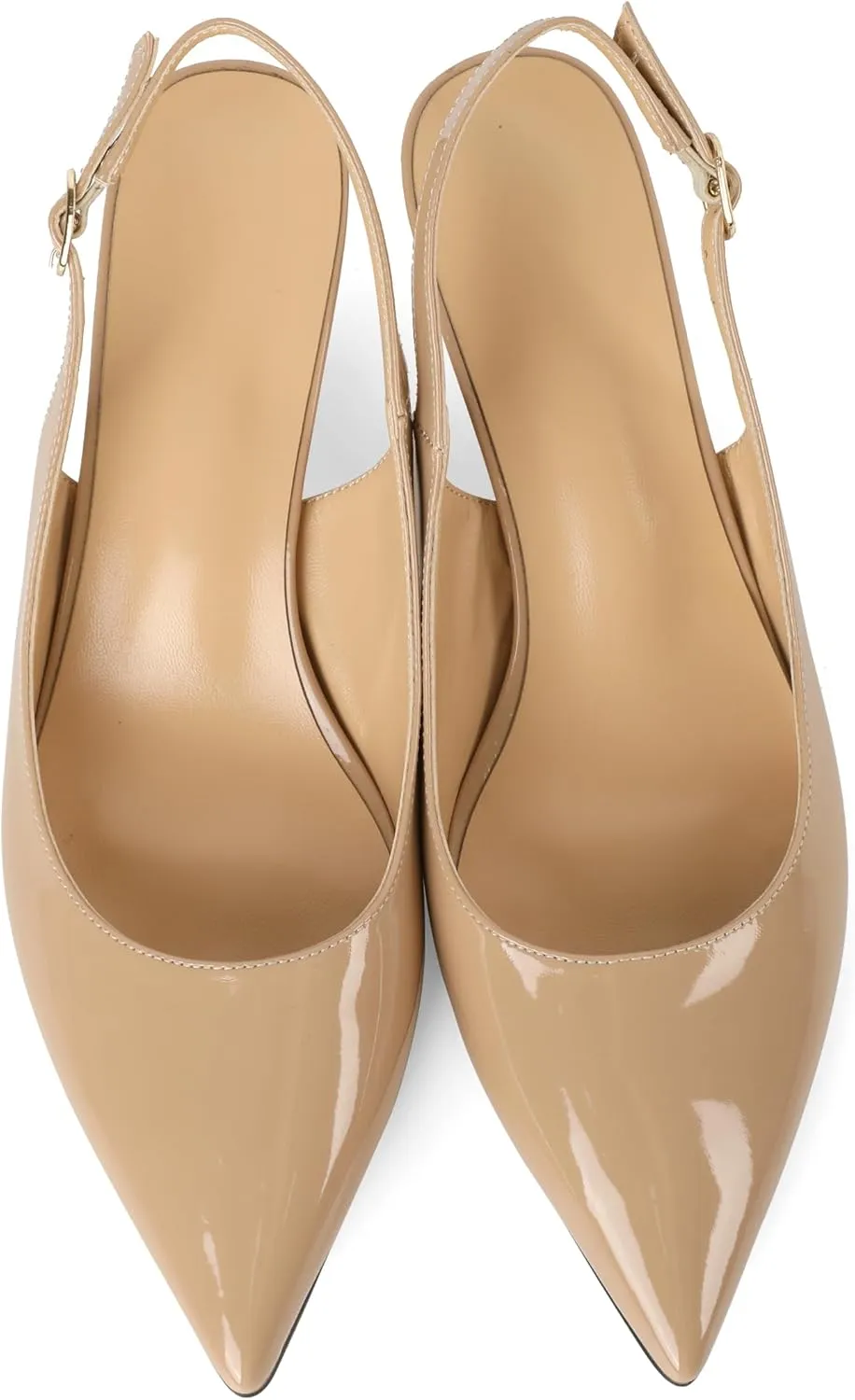 Mettesally Women's Kitten Heels Slingbacks Closed Pointed Toe Low Heels Comfortable Work Daily Pumps Dress Shoes 2 Inches