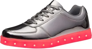 New Colorful LED Luminous Shoes Korean Version Couple USB Charging Sports Board Shoes Low Top Gold Silver Sports Shoes Charged Shoe