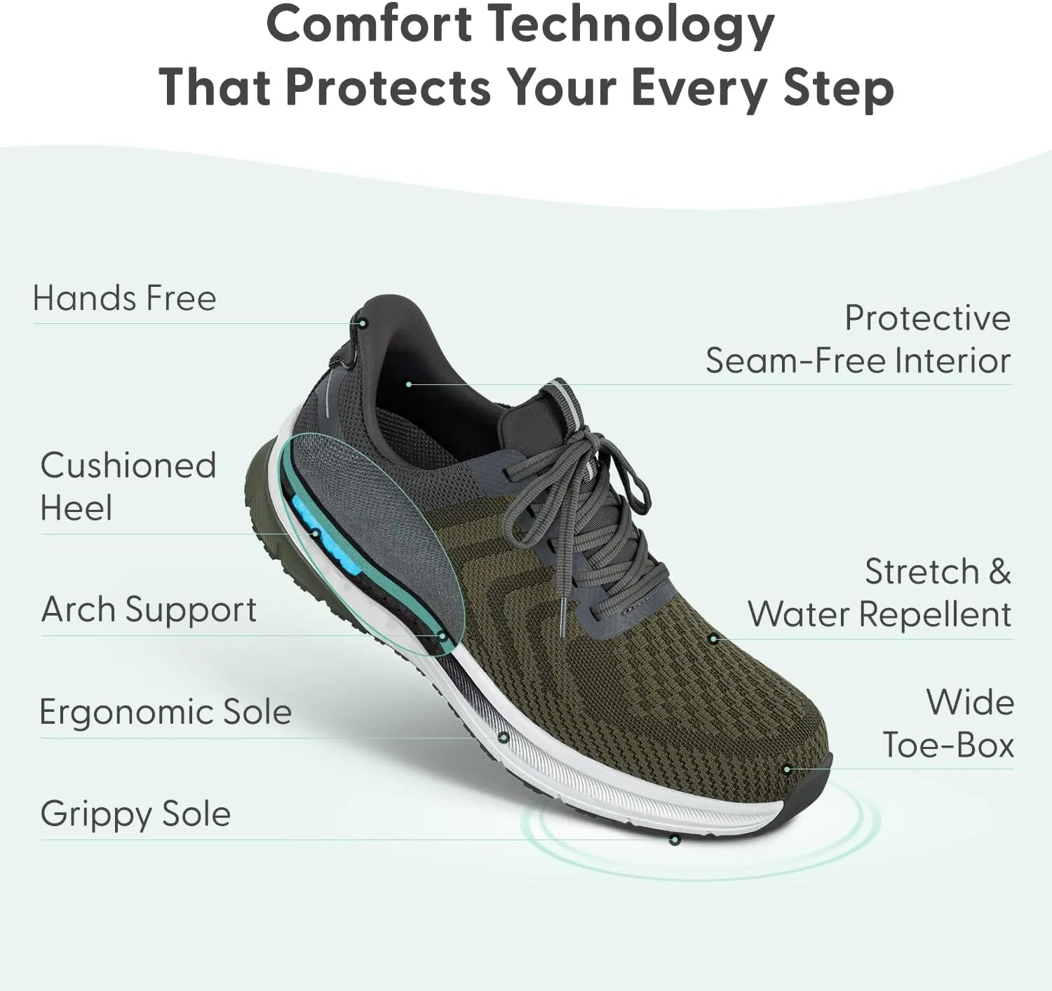 Orthofeet Men's Orthopedic Hands-Free Tilos Slip-On Sneakers