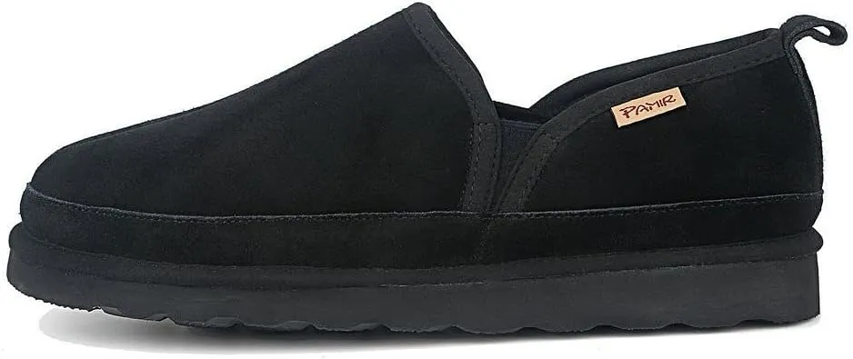 PAMIR Men's Genuine suede Indoor Outdoor Slippers Slip on moccasin shoes