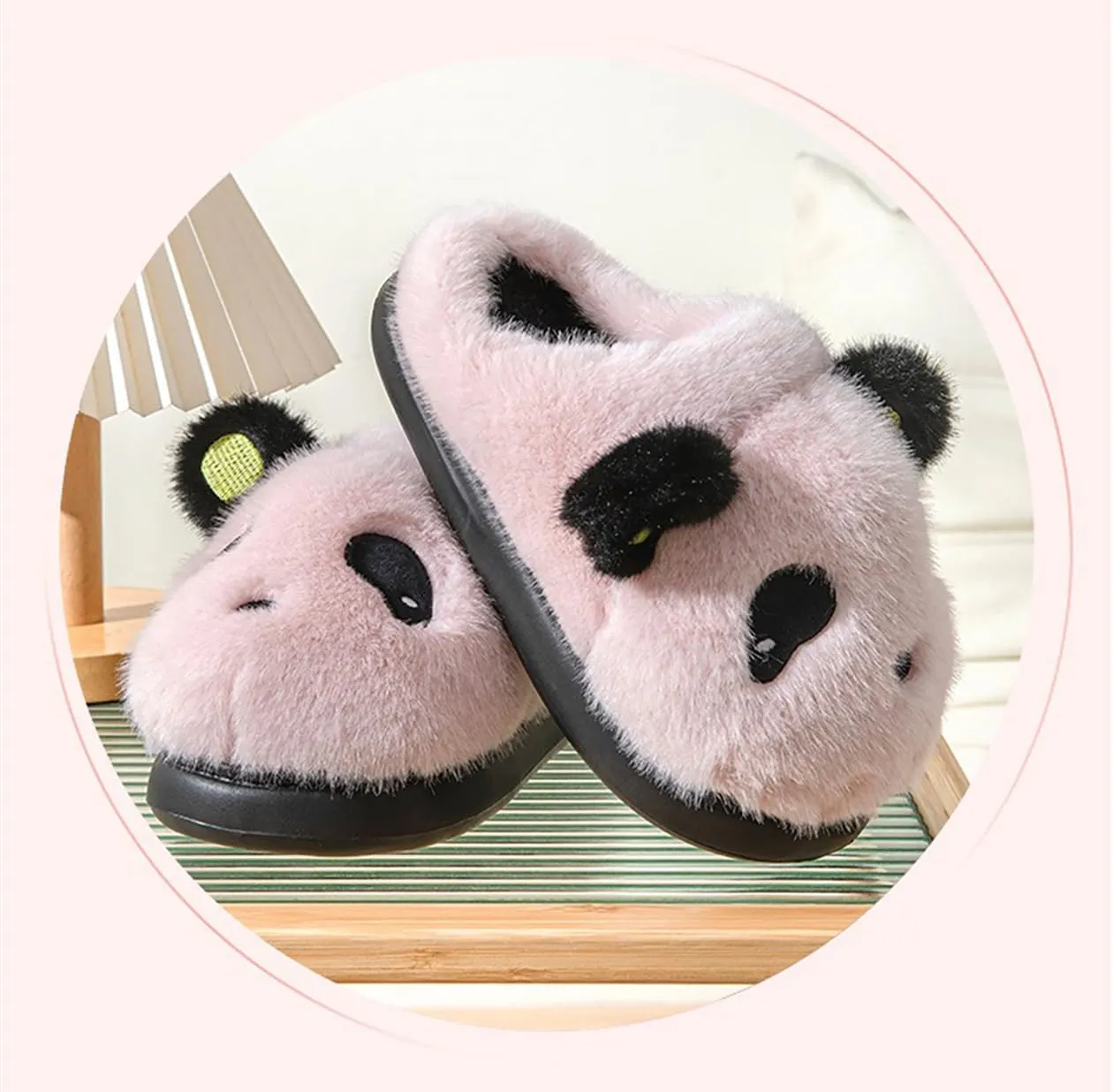 Panda Plush Animal Slippers - Warm & Soft Women's Home Slippers for Indoor/Outdoor