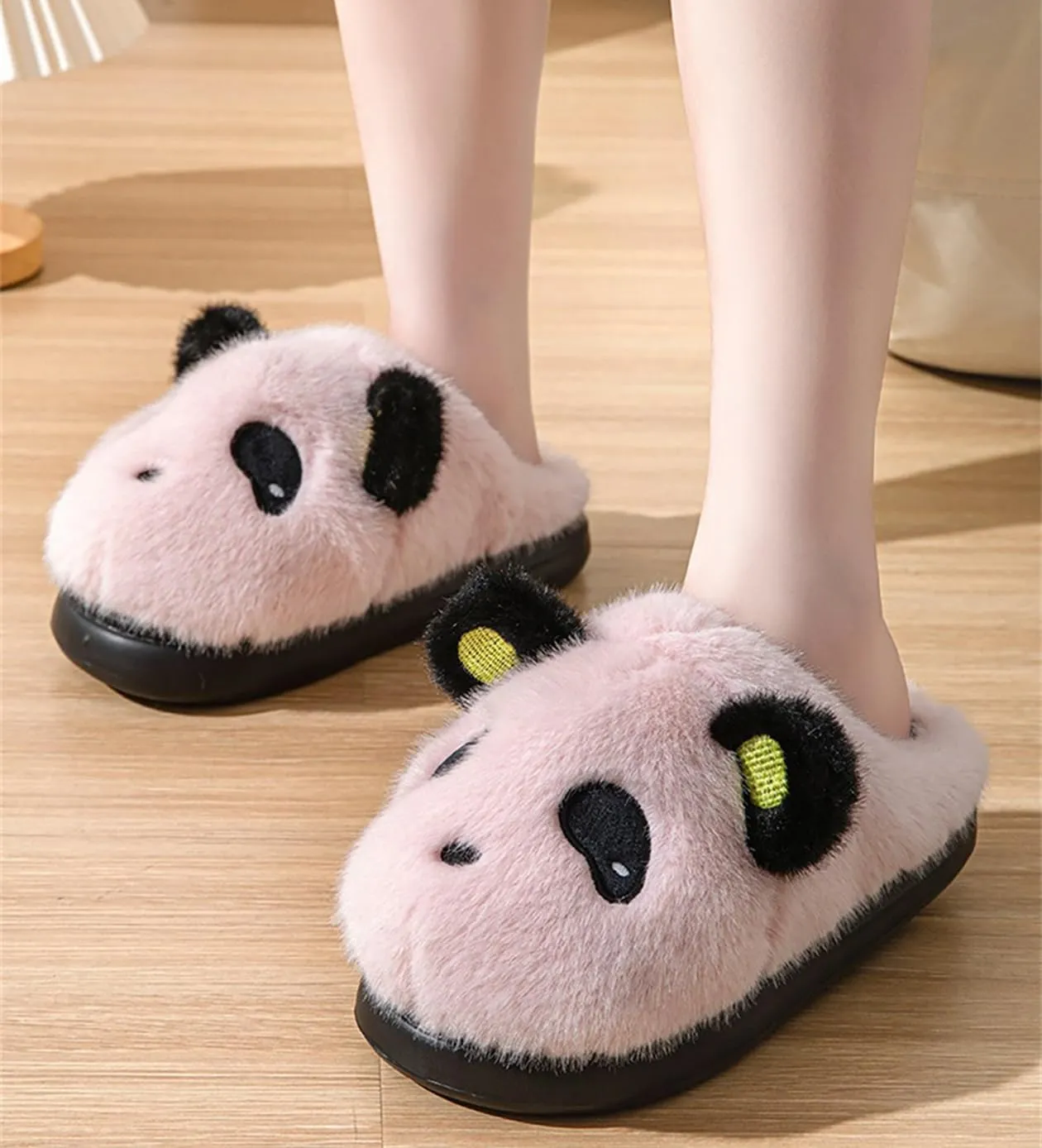 Panda Plush Animal Slippers - Warm & Soft Women's Home Slippers for Indoor/Outdoor