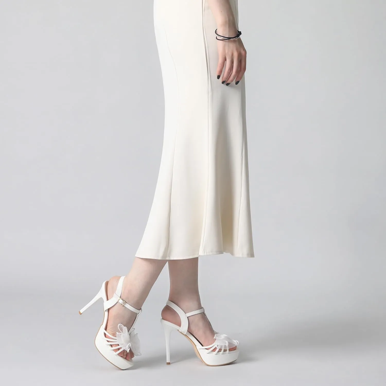 Perphy Platform Stiletto Heel Flowers Platform Heels Sandals for Women