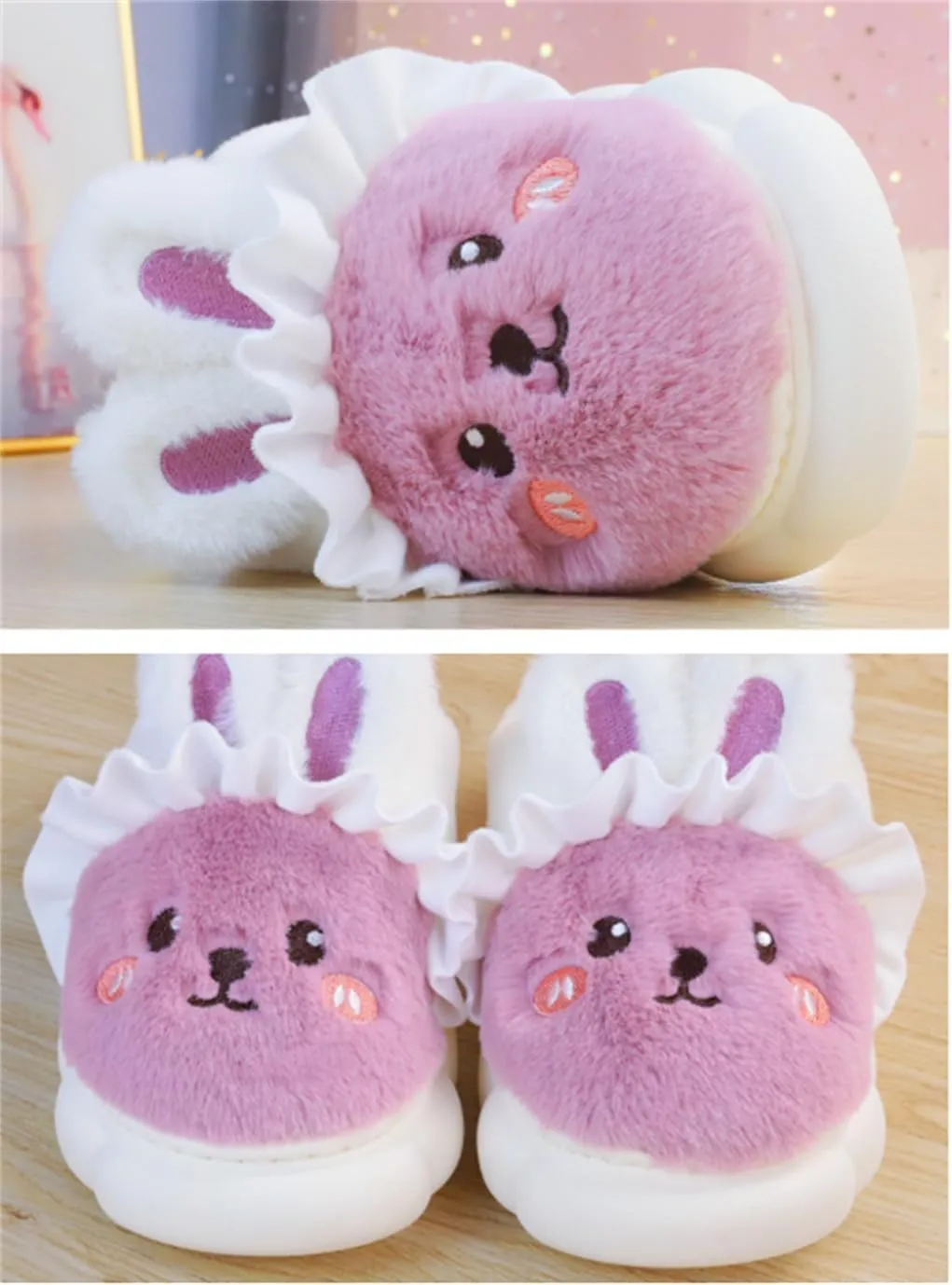 Rabbit Cute Cartoon Slippers Women's Home Slippers Four Autumn and Winter Warm Slippers