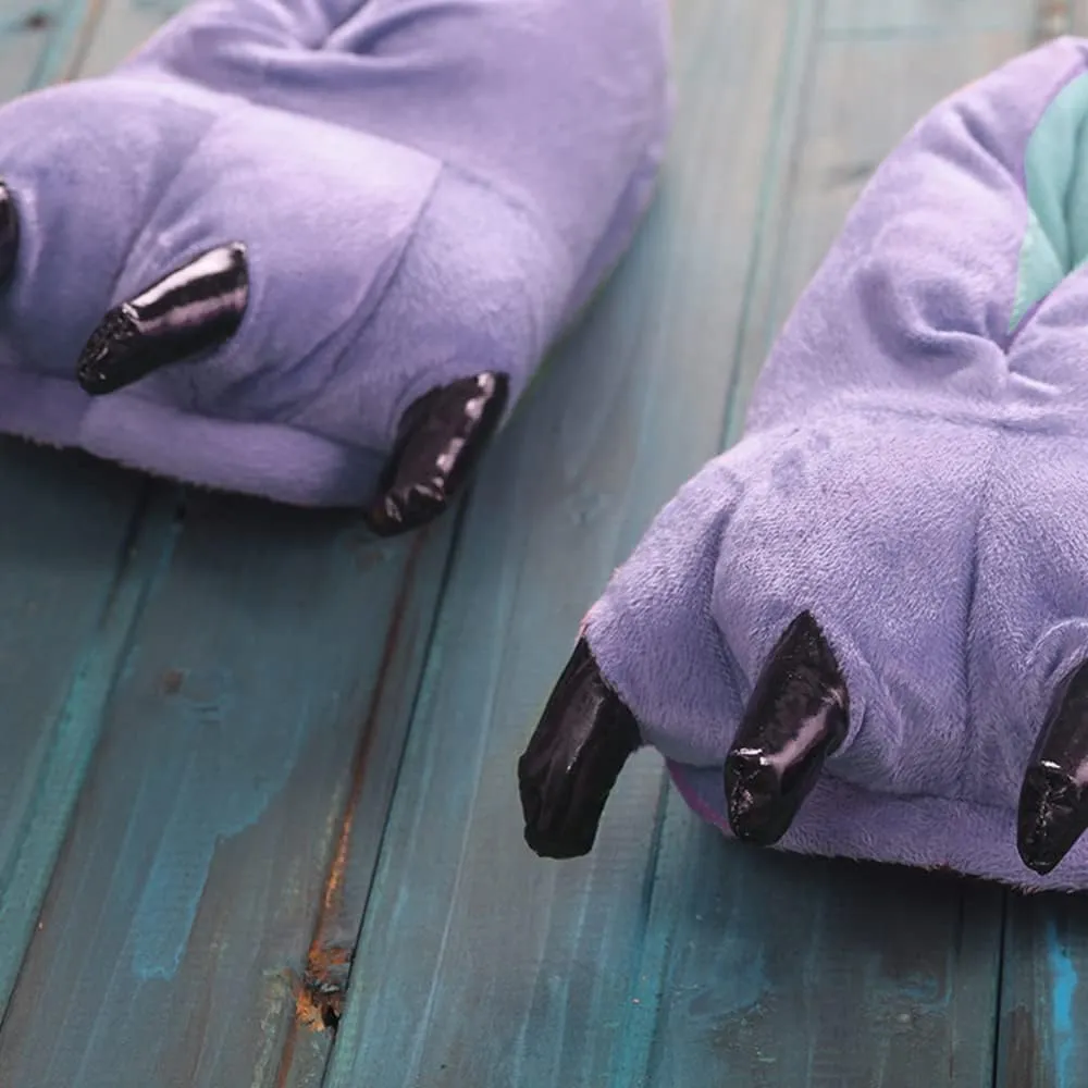 Rojeam Unisex Animal Costume Paw Claw Shoes Men Women Soft Plush Home Slippers
