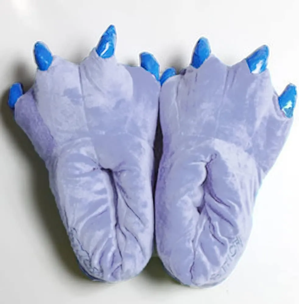 Rojeam Unisex Animal Costume Paw Claw Shoes Men Women Soft Plush Home Slippers