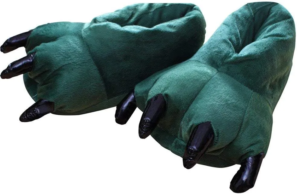 Rojeam Unisex Animal Costume Paw Claw Shoes Men Women Soft Plush Home Slippers