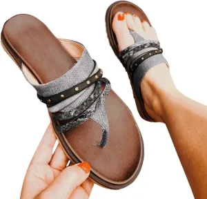 Sandalias para Mujer Elegantes, Flip Flops for Women Summer Beach Casual Sandals Comfortable Comfy Flip Flops