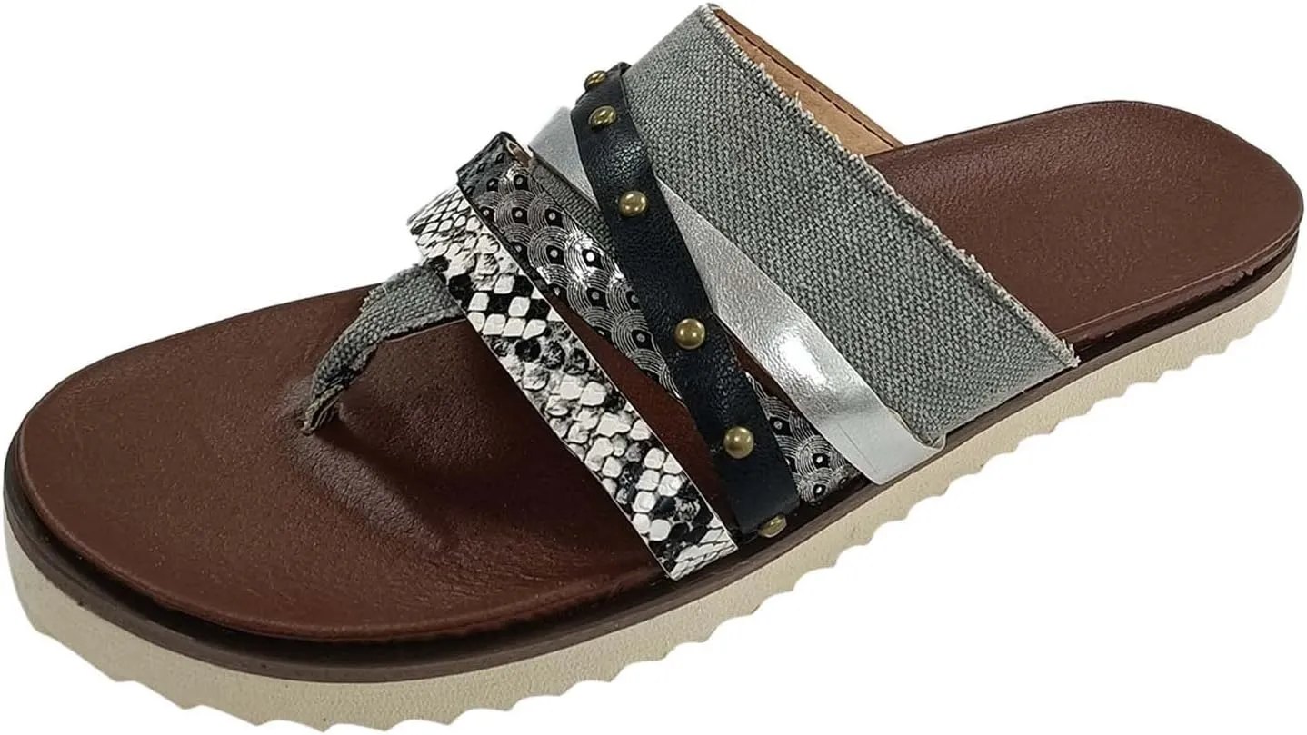 Sandalias para Mujer Elegantes, Flip Flops for Women Summer Beach Casual Sandals Comfortable Comfy Flip Flops