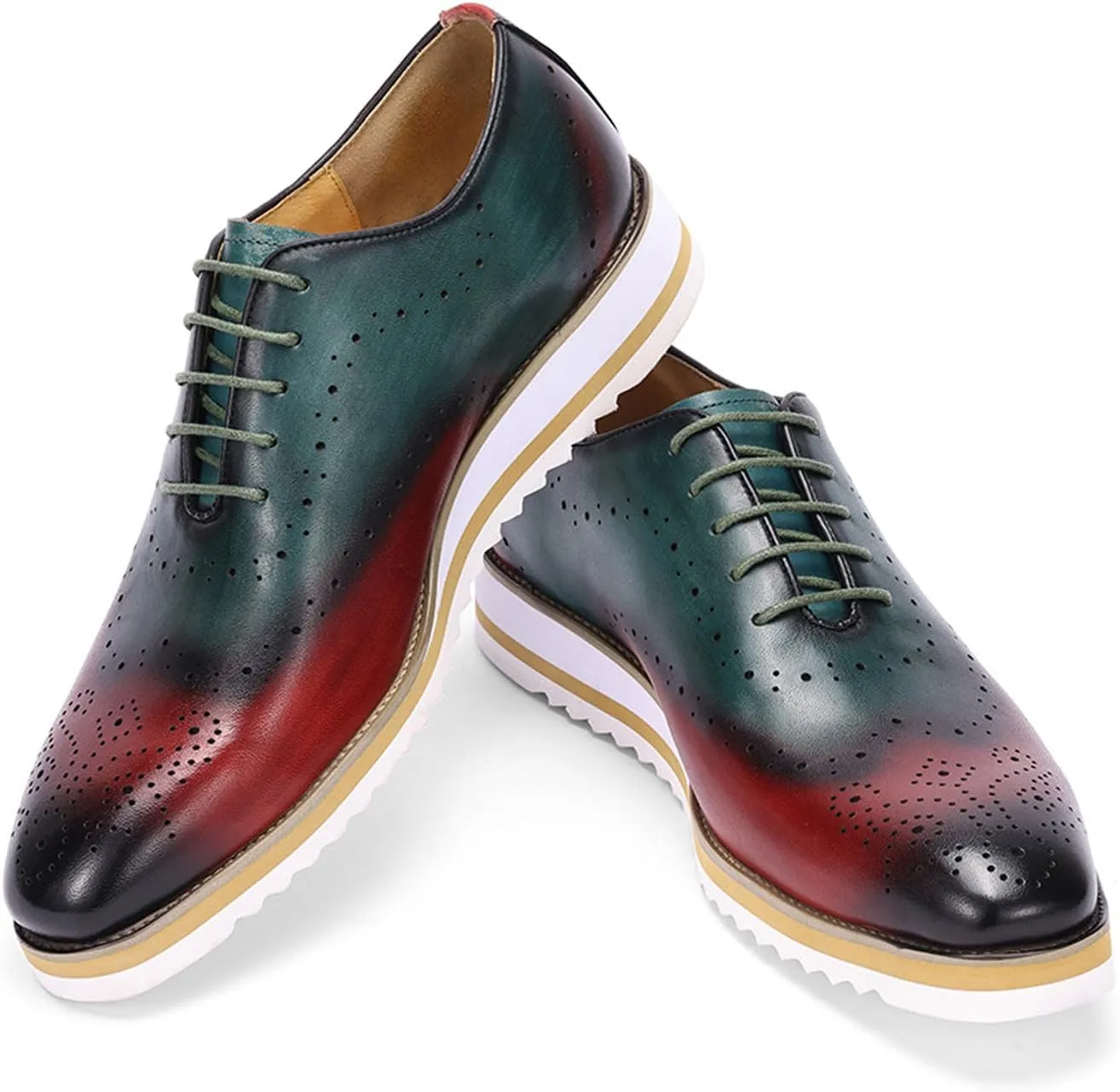 Santimon Mens Formal Dress Plain Toe Oxfords - Genuine Leather Derby Shoes for Weddings, Business, Prom & Tuxedo - Comfortable & Fashion Wingtips Brgues Oxfords for Men