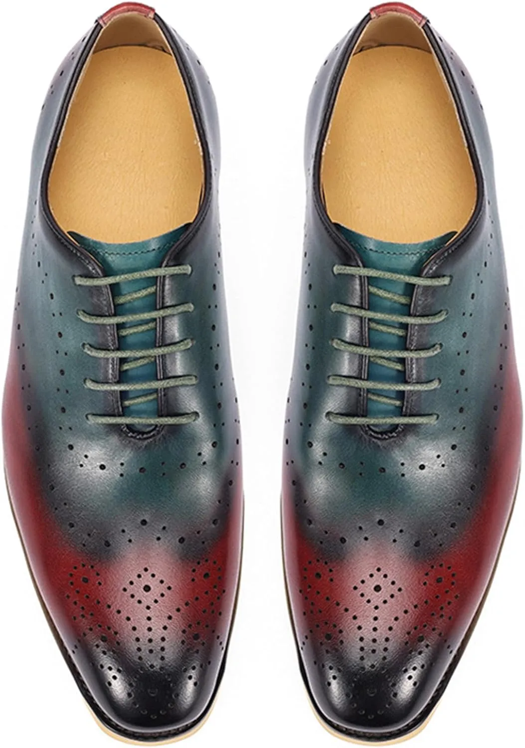 Santimon Mens Formal Dress Plain Toe Oxfords - Genuine Leather Derby Shoes for Weddings, Business, Prom & Tuxedo - Comfortable & Fashion Wingtips Brgues Oxfords for Men