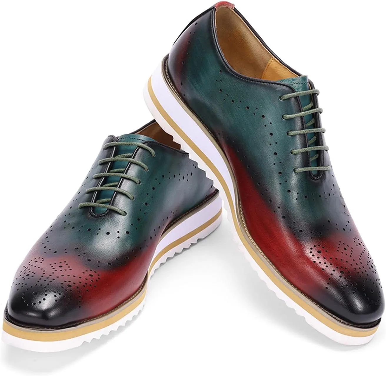 Santimon Mens Formal Dress Plain Toe Oxfords - Genuine Leather Derby Shoes for Weddings, Business, Prom & Tuxedo - Comfortable & Fashion Wingtips Brgues Oxfords for Men