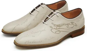 Santimon Men’s Genuine Leather Plain Toe Oxfords - Formal Dress Derby Shoes for Weddings, Business, Prom & Tuxedo - Lightweight & Comfortable Modern Fashion