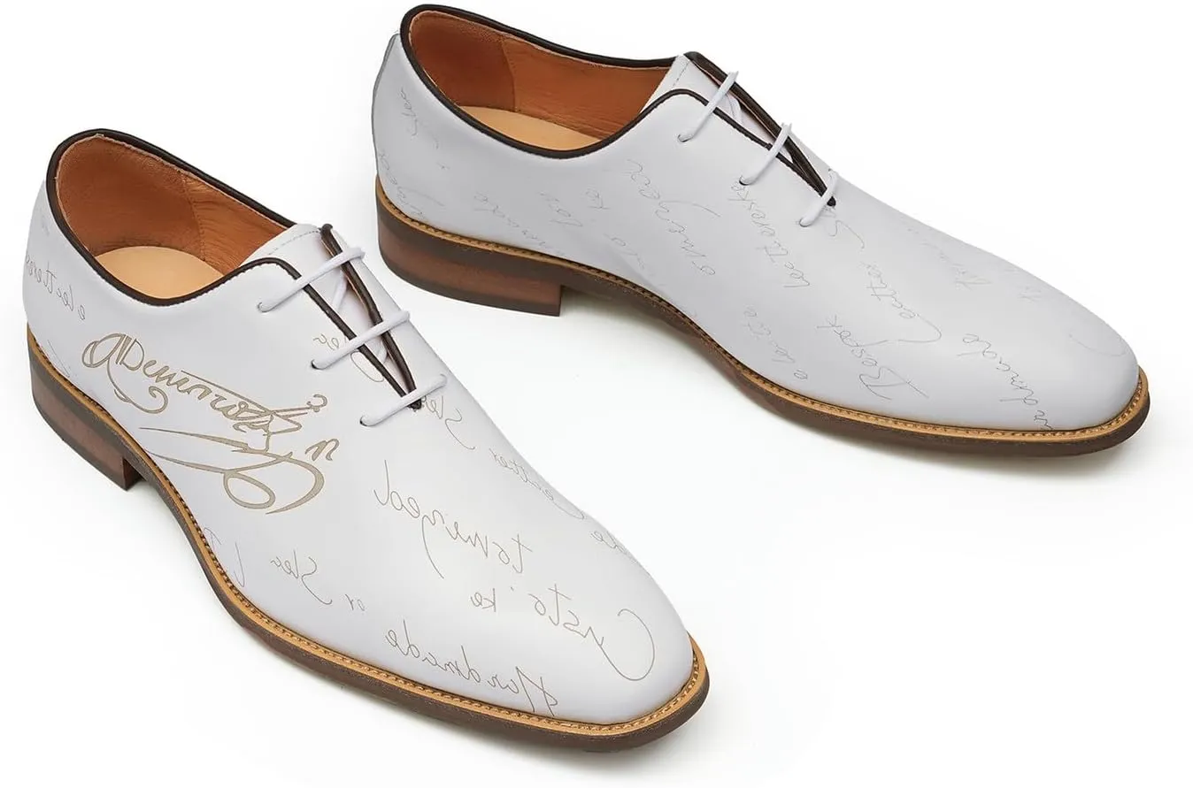 Santimon Men’s Genuine Leather Plain Toe Oxfords - Formal Dress Derby Shoes for Weddings, Business, Prom & Tuxedo - Lightweight & Comfortable Modern Fashion