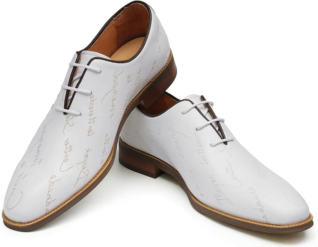 Santimon Men’s Genuine Leather Plain Toe Oxfords - Formal Dress Derby Shoes for Weddings, Business, Prom & Tuxedo - Lightweight & Comfortable Modern Fashion