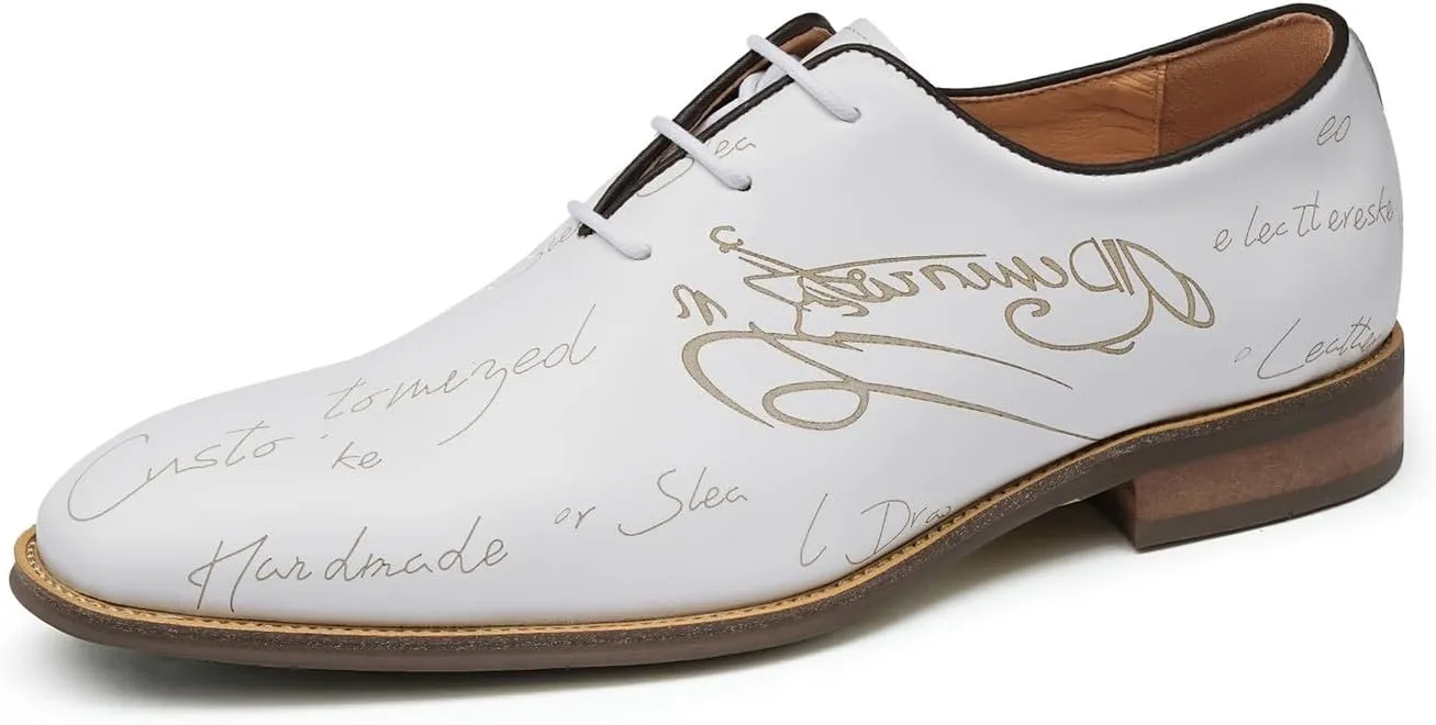 Santimon Men’s Genuine Leather Plain Toe Oxfords - Formal Dress Derby Shoes for Weddings, Business, Prom & Tuxedo - Lightweight & Comfortable Modern Fashion