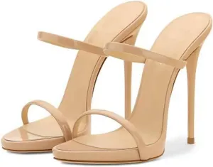 Sexy Open Toe women's sandals Platform Stiletto Gold heels Silver Women Two Straps Mules Slip on Slingback Party Prom Evening Dance Shoes